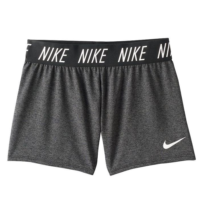 Girls 7-16 Nike Exposed Waistband Shorts, Size: Large, Grey (charcoal)