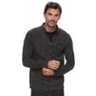 Men's Marc Anthony Slim-fit Marled Quarter-zip Pullover, Size: Xl Tall, Black