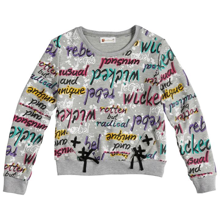 Disney's D-signed Descendants 2 Girls 7-16 Graffiti Graphic Sweatshirt, Size: Xs, Light Grey