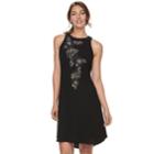 Women's Apt. 9&reg; Print A-line Dress, Size: Xxl, Black