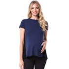 Maternity Pip & Vine By Rosie Pope Colorblock Lace Tee, Women's, Size: Xl-mat, Blue (navy)