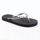 Girls 4-16 So&reg; Glitter Flip Flops, Girl's, Size: M(12/13), Black