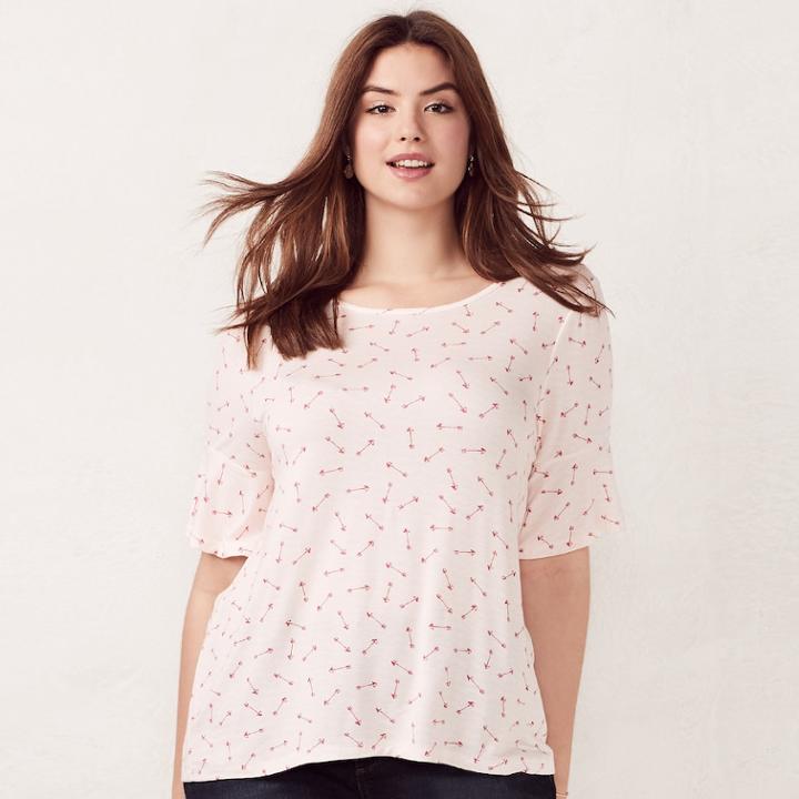Plus Size Lc Lauren Conrad Bell Sleeve Tee, Women's, Size: 1xl, Lt Brown