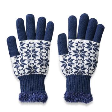Women's Sonoma Goods For Life&trade; Snowflake Gloves, Blue (navy)
