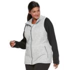Plus Size Tek Gear&reg; Fleece Mixed-media Jacket, Women's, Size: 3xl, Med Grey