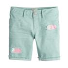 Girls 7-16 & Plus Size So&reg; Rolled Cuff Denim Bermuda Shorts, Size: 12, Turquoise/blue (turq/aqua)