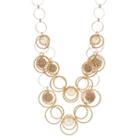 Filigree Medallion Circle Link Double Strand Necklace, Women's, Multicolor