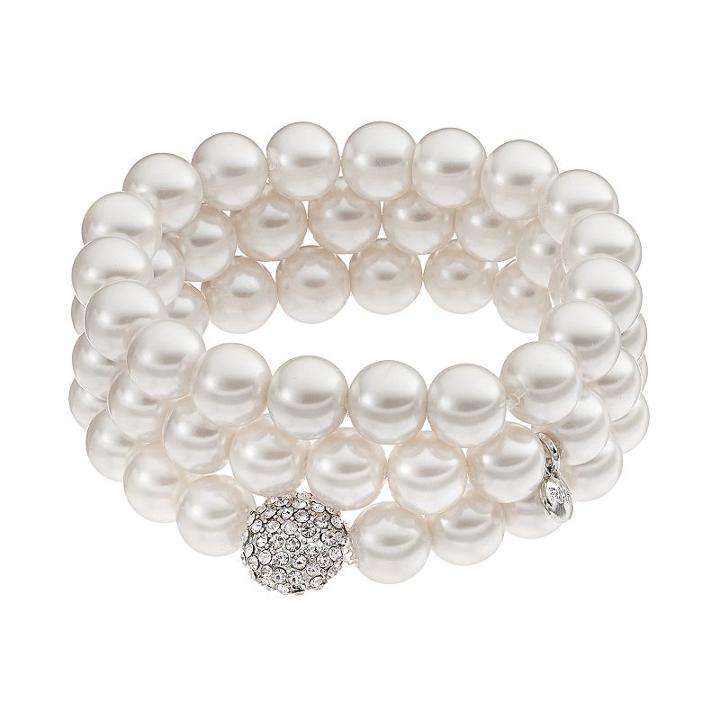 Croft & Barrow&reg; Simulated Pearl Stretch Bracelet, Women's, White