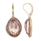 Simply Vera Vera Wang Pink Simulated Crystal Halo Drop Earrings, Women's