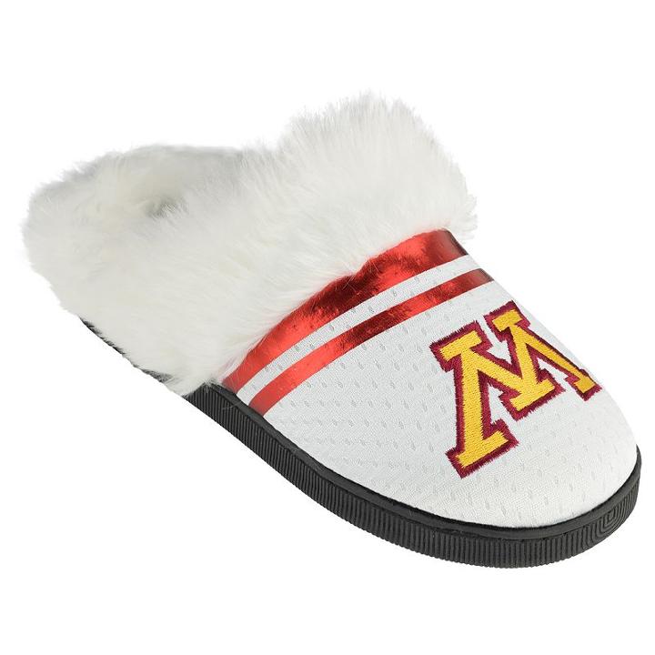 Women's Minnesota Golden Gophers Plush Slippers, Size: Large, White