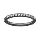 Sophie Miller Cubic Zirconia Black Rhodium-plated Sterling Silver Eternity Ring, Women's, Size: 7, White