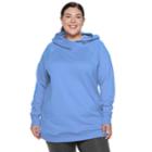 Plus Size Tek Gear&reg; Fleece Raglan Tunic Hoodie, Women's, Size: 2xl, Lt Purple