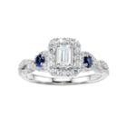 Diamonluxe 1 5/8 Carat T.w. Simulated Diamond & Lab-created Sapphire Halo Ring, Women's, Size: 6, White