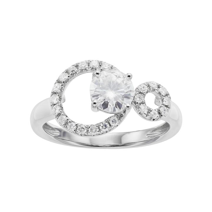 Forever Classic 14k White Gold 1 Carat T.w. Lab-created Moissanite Double Circle Ring, Women's, Size: 5