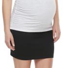 Maternity A:glow Belly Panel Ponte Pencil Skirt, Women's, Size: L-mat, Black