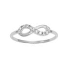 Itsy Bitsy Sterling Silver Crystal Infinity Ring, Women's, Size: 9, Grey