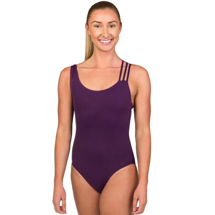 Women's Danskin Strappy Shoulder Dance Leotard, Size: Medium, Drk Purple