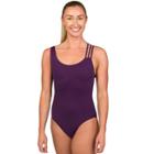 Women's Danskin Strappy Shoulder Dance Leotard, Size: Medium, Drk Purple