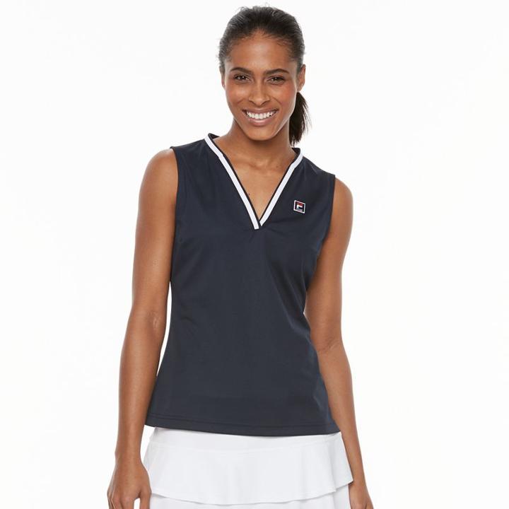 Women's Fila Sport® Splitneck Tennis Tank, Size: Small, Blue (navy)