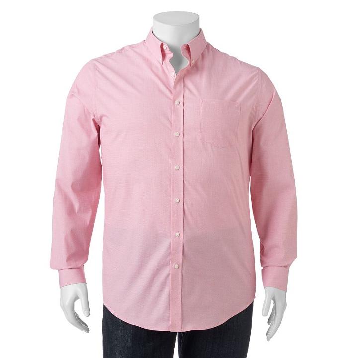 Big & Tall Croft & Barrow&reg; True Comfort Classic-fit Stretch Button-down Shirt, Men's, Size: Xl Tall, Lt Orange