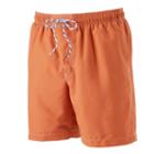 Men's Croft & Barrow&reg; Solid Microfiber Swim Trunks, Size: Large, Orange Oth