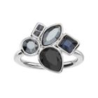 Simply Vera Vera Wang Cluster Ring With Swarovski Crystals, Women's, Size: 7, Black