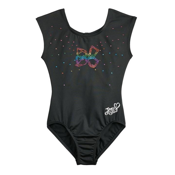 Girls 4-14 Jojo Siwa By Danskin Rhinestone Bow Dance Leotard, Size: Small, Black