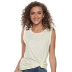 Juniors' So&reg; Knot-hem Muscle Tank, Teens, Size: Xxs, Med Yellow