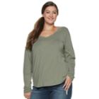 Juniors' Plus Size So&reg; Perfect V-neck Tee, Teens, Size: 3xl, Med Grey