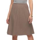 Women's Briggs Comfort Waistband A-line Skirt, Size: Small, Med Brown