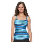Women's Croft & Barrow&reg; D-cup Tankini Top, Size: 18, Med Blue