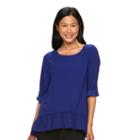 Women's Croft & Barrow&reg; Tiered Peplum Top, Size: Xl, Dark Blue