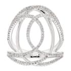 10k White Gold 3/8 Carat T.w. Diamond Freeform Ring, Women's, Size: 7