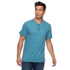 Men's Rock & Republic Layered-collar Henley, Size: Small, Turquoise/blue (turq/aqua)