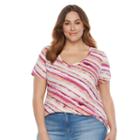 Plus Size Sonoma Goods For Life&trade; Essential V-neck Tee, Women's, Size: 3xl, Pink