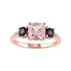 Sterling Silver Morganite, Smoky Quartz & Diamond Accent Ring, Women's, Size: 9, Brown