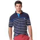 Big & Tall Chaps Classic-fit Striped Stretch Pique Polo, Men's, Size: Xxl Tall, Blue (navy)