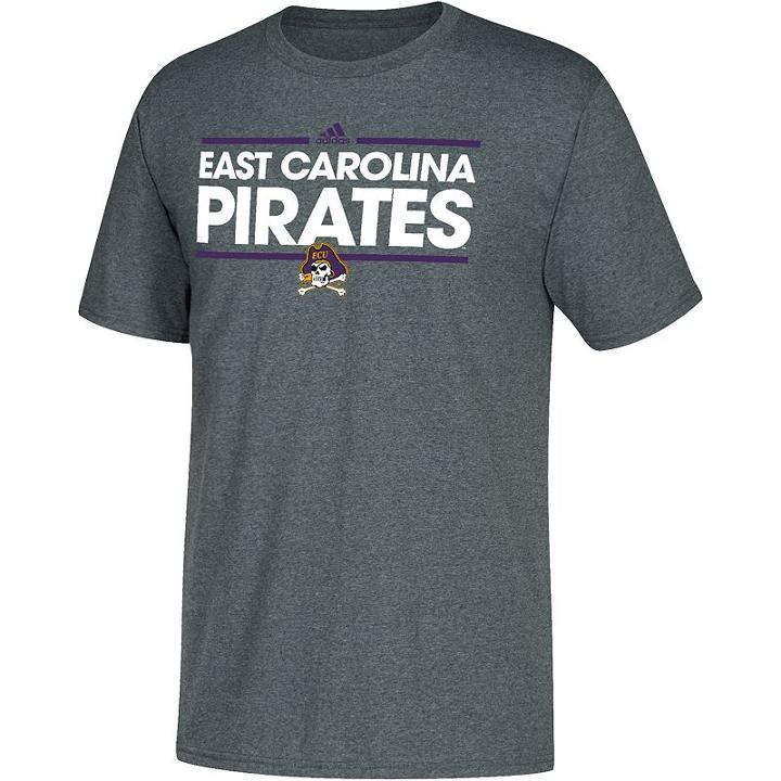 Men's Adidas East Carolina Pirates Dassler Tee, Size: Medium, Ecu Gray