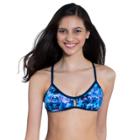 Women's Dolfin Bellas Print Bikini Top, Size: Medium, Blue (azure)