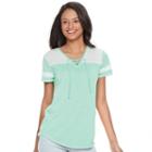 Juniors' So&reg; Burnout Football Tee, Teens, Size: Large, Turquoise/blue (turq/aqua)
