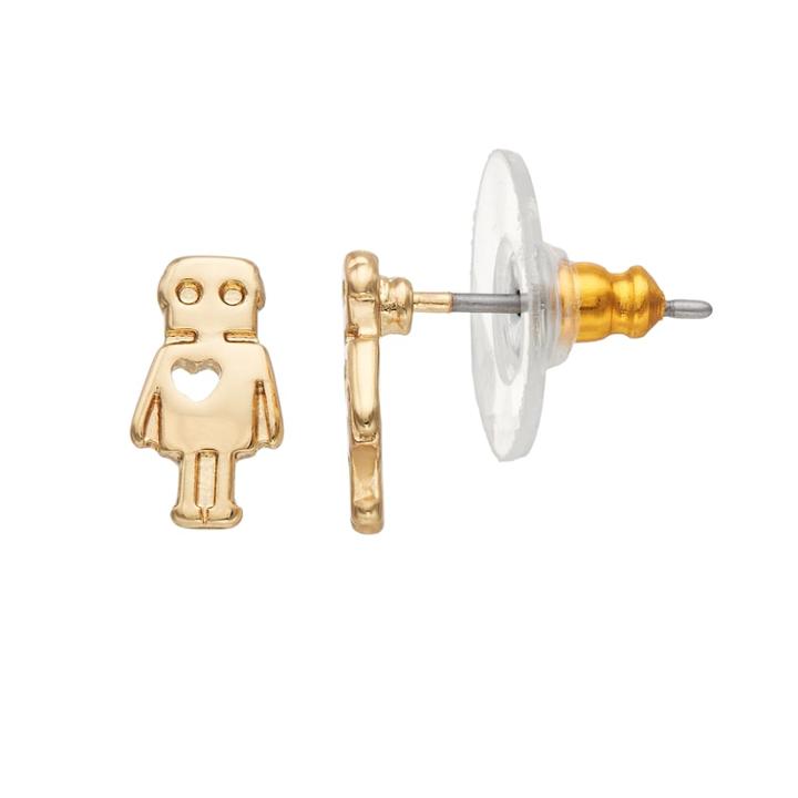 Lc Lauren Conrad Robot Nickel Free Stud Earrings, Women's, Gold