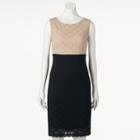 Women's Ronni Nicole Colorblock Lace Sheath Dress, Size: 16, Grey (charcoal)
