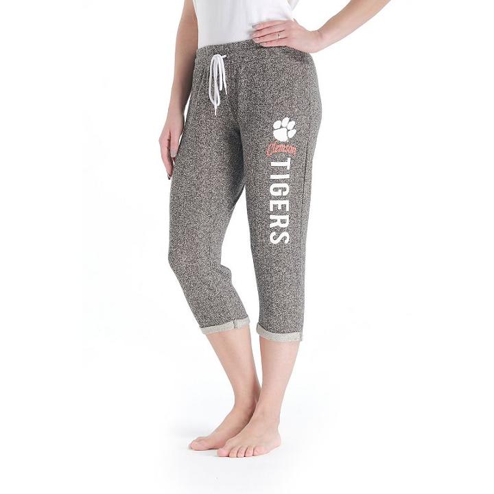 Women's College Concepts Clemson Tigers Turf Knit Capris, Size: Medium, Grey Other