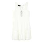 Girls 7-16 Iz Amy Byer Chiffon Overlay Skirt Dress With Necklace, Girl's, Size: 8, White Oth