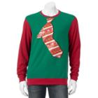 Men's Santa Tie Christmas Sweatshirt, Size: Xl, Med Green