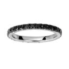 Oro Leoni Sterling Silver Black Spinel Eternity Ring - Made With Genuine Swarovski Gemstones, Women's, Size: 6.50