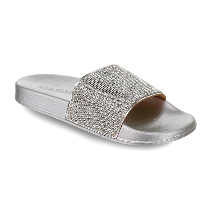 Olivia Miller Deltona Women's Slide Sandals, Size: 9, Silver