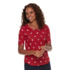 Women's Croft & Barrow&reg; Essential Elbow Sleeve Tee, Size: Xl, Med Red