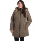 Plus Size Fleet Street Hooded Faux-fur Microfiber Jacket, Women's, Size: 1xl, Dark Green
