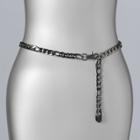 Women's Simply Vera Vera Wang Curb Chain Belt, Size: L-xl, Dark Grey